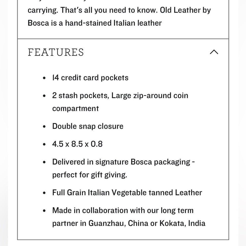 Bosca Italian leather snap wallet clutch sleek and beautiful - Picture 11 of 11